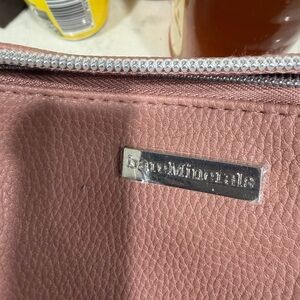 BareMinerals Mauve Cosmetic Bag with powders.
